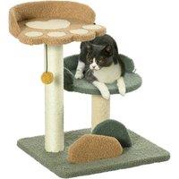 PawHut Compact Cat Tree: Scratching Posts, Dual Beds & Play Ball for Kittens, Space-Saving Design, 43 x 39 x 52cm, Grey Aosom UK
