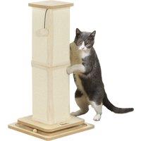 PawHut 3 in 1 Cat Scratching Post, 67cm Cat Scratcher w/ Track Ball Toy, Oak Aosom UK