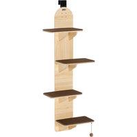 PawHut 4-Level Door Mounted Cat Tree with Washable Plush Mats, Toy Balls, Door Hanging Cat Shelf for Indoor Cats