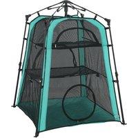 PawHut Cat Tent, 3-Tier Portable Pet Tent for Indoor Outdoor, Cat House with Multi-Door, Carry Bag, Breathable Mesh