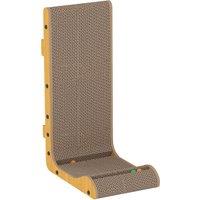 PawHut Cat Scratching Board Wall Mounted Cat Scratcher Corrugated 3 Toy Balls 39 x 23.5 x 57.5 cm Brown