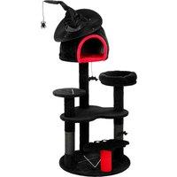 PawHut Gothic Cat Tree, 155cm Cat Tower for Indoor Kittens, Multi-Level Stable Kitten Activity Centre, Black, Halloween