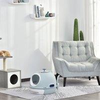 PawHut Cat Litter Box With Litter Scoop, Drawer-Type Easy To Clean, Skylight, Light And Easy To Move Aosom UK