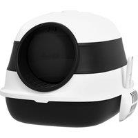 PawHut Foldable Cat Litter Tray with Lid, Deodorant, Scoop, Black Aosom UK