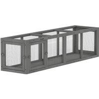 PawHut Outdoor Cat Tunnel, Wooden Play Cat Enclosure, Extendable Pet Run with 3 Doors, for Indoor and Outdoor Use, Grey