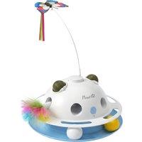 PawHut 4-in-1 Interactive Cat Toys for Indoor Cats Adult with Spinning Butterfly, Shooting Feathers & Catnip Balls