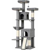PawHut 184cm Large Cat Tree for Indoor Cats, Multi-Level Tall Kitty Tower with 3 Scratching Posts, 2 Condos, 3 Padded Beds