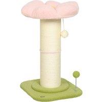 PawHut Cat Tree, Flower Cat Scratching Post with Thick Sisal Post, Dangling & Spring Balls, Bed, Kitty Activity Centre