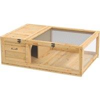 PawHut Tortoise House, Small Reptile Wooden House, with Mesh Roofs, Side Panels, for Turtles, Lizards, Geckos and Snakes