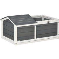 PawHut Wooden Tortoise House Small Pet Reptile with Hide Shelter Den and Run, Openable Top, Tray, Tortoise House Indoor/ Outdoor use