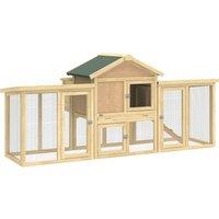 PawHut Large Chicken Coop, Wooden Outdoor Chicken Cage Poultry Hen House with Nesting Box