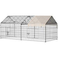 PawHut Small Animal Cage with Cover for Bunny, Chinchilla, Guinea Pig, Beige