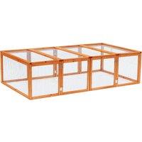 Pawhut Rabbit Hutch W/ Mesh Wire, 181Lx100Wx 48H cm-Wood Aosom UK