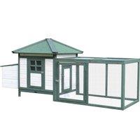 PawHut Chicken Coop Small Animal Pet Cage w/ Nesting Box Outdoor Run Wooden Aosom UK