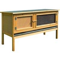 PawHut Bunny Abode: Wooden Rabbit Hutch for Guinea Pigs, Outdoor Small Pet Cage with Hinged Top & Slide-out Tray, Natural