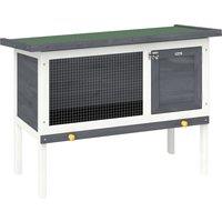 PawHut Wooden Rabbit Hutch, Guinea Pig Hutch with Asphalt Roof, Outdoor Elevated Bunny House for Rabbits, Chinchillas