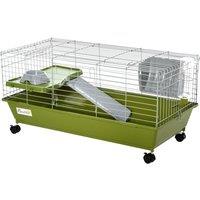 PawHut Small Animal Cage, 35" Chinchilla Guinea Pig Hutch, Includes Platform, Ramp, Dish, Wheels, Water Bottle Aosom UK