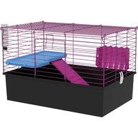PawHut Chinchillas Small Rabbit Guinea Pig Small Animal Cage Pet Playhouse with Platform Ramp, 71 x 46 x 47 cm Aosom UK