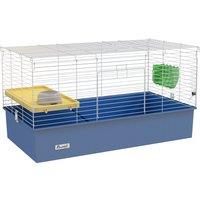 PawHut Chinchillas Small Rabbit Guinea Pig Small Animal Cage, Pet Playhouse, with Platform, Ramp, 99 x 52 x 53cm, Blue Aosom UK