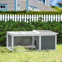 PawHut Wooden Guinea Pigs Hutches Small Guinea Pigs Hutches Pet Run Cover, with UV-resistant Asphalt roof & Water-repellent Paint Aosom UK
