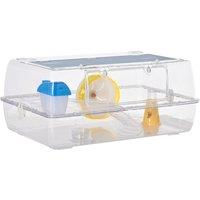 PawHut Portable Hamster Cage, 2 Storey Small Pet Habitat with Exercise Wheel, Water Bottle, and Feeding Bowl Aosom UK