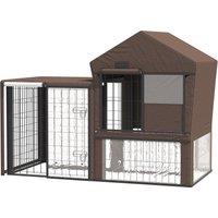 PawHut Water-Resistant Rabbit Hutch Cover: Breathable Pets Cage Protector for Guinea Pigs, Chocolate Brown Aosom UK