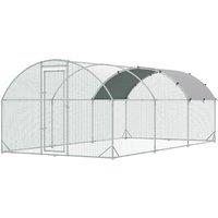 PawHut Galvanised Chicken Coop Large with Cover 5.7x2.8x2m Hen House for Hens Outdoor Durable Secure Aosom UK