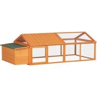 PawHut Wooden Chicken Coop with Nesting Box, Openable Roof, for 4-8 Chickens, Ducks, Orange Aosom UK