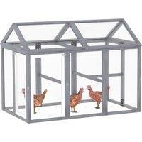 PawHut Large Chicken Run, Wooden Chicken coop, with Combinable Design - Wood Effect