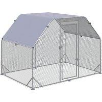 PawHut Chicken Run with Roof, Walk In Chicken Coop for 4-6 Chickens, Hen House Duck Pen Outdoor, 280x190x195 cm