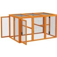 PawHut Fire Wooden Chicken House, Chicken Coop with Combinable Design & Steel Wire, 80 x 140 x 84.5cm，for 1-3 Chickens, Orange Aosom UK
