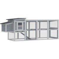 PawHut Large Chicken Coop, Wooden Hen House with Covered Run, Nesting Box, Pull-Out Tray, Opening Asphalt Roof