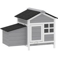 PawHut Wooden Chicken Coop with Pull-Out Tray Nesting Box for 1-2 Chickens