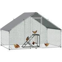 PawHut Outdoor Chicken Run with Activity Shelf, Weatherproof Cover, Spacious Design, 3 x 2 x 2m Aosom UK