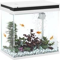 PawHut 26L Glass Fish Tank with Filter System, LED Lights, Water Pump, White