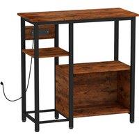 PawHut Fish Tank Stand with Power Outlets Aquarium Stand with Cabinet 20-29 Gallon Tanks Tiger Wood Grain