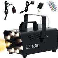 HOMCOM Smoke Machine with 3 RGB LED Lights with 13 Colours and 4 Effects, 450W 2000CFM Fog Machine with Wired and Wireless Remote Controls for Halloween Christmas Wedding Party Disco Dj Stage Effect