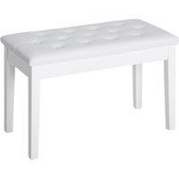 HOMCOM Dressing Table Stool with Storage, PU Leather Padded Piano Bench, 76x36x50cm, White Aosom UK