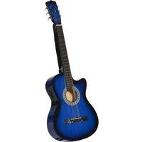 HOMCOM 38in Beginner Cutaway Acoustic Electric Guitar Premium Gloss Finish w/Case