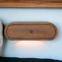 Solid Wood Wall-Mounted Round Bedside with Stain-Based Finish and Drawer, Desk with Clear Natural Finish, 32L x 45W x 15H cm, Brown Aosom UK