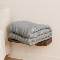 Hand-Knitted Double Knit Throw with Soft Breathable Natural Cotton, Knitted Blanket with Secure Packaging, 150L x 200W x 1H cm, Blue Aosom UK