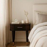 Solid Mango Wood Belmont Bedside Cabinet with Spacious Drawer and Hand-Finished Details, Table for Bedroom, 35L x 45W x 46H cm, Brown Aosom UK