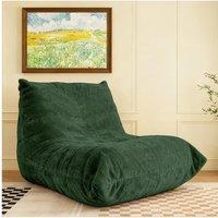 Soft Bean Bag Lazy Sofa with High-Rebound Sponge and Easy-Clean Chenille, Modern Couch with Non-slip Base, 110L x 90W x 67H cm, Green Aosom UK