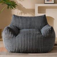 Ultra-Soft Fur Bean Bag Chair with High-Density Shredded Foam, Ergonomic Sofa with Skin-Friendly Lint-Free Fur, 117L x 98W x 75H cm, Black Aosom UK