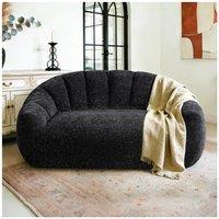 Plush 2-Seater Bean Bag Sofa with High Density Sponge, Cosy Lazy Couch for Gaming Room and Pet-Playing Room, 140L x 98W x 61H cm, Black Aosom UK