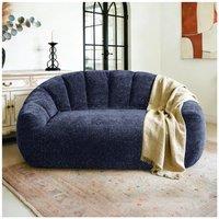 Plush 2-Seater Bean Bag Sofa with High Density Sponge, Cosy Lazy Couch for Gaming Room and Pet-Playing Room, 140L x 98W x 61H cm, Blue Aosom UK