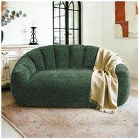 Plush 2-Seater Bean Bag Sofa with High Density Sponge, Cosy Lazy Couch for Gaming Room and Pet-Playing Room, 140L x 98W x 61H cm, Green Aosom UK