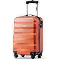 20" 4-Wheel ABS Hard Shell Travel Trolley Suitcase with Adjustable Handle, Luggage with Secure Combination Lock, 35L 23W 57H cm, Orange Aosom.UK