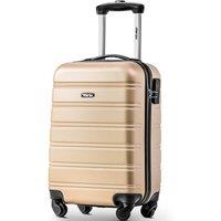 20" 4-Wheel ABS Hard Shell Travel Trolley Suitcase with Silent Universal Wheels, Luggage with Combination Lock, 35L 23W 57H cm, Golden Aosom.UK