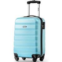 20" 4-Wheel ABS Hard Shell Travel Trolley Suitcase with Silent Universal Wheels, Luggage with Combination Lock, 35L 23W 57H cm, Skyblue Aosom.UK